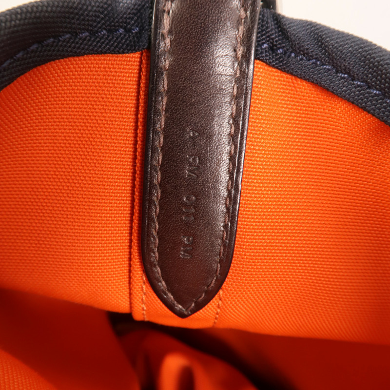 HERMES 【Hermes Fair】帆布Grooming Bag銀扣手挽肩背兩用袋-8