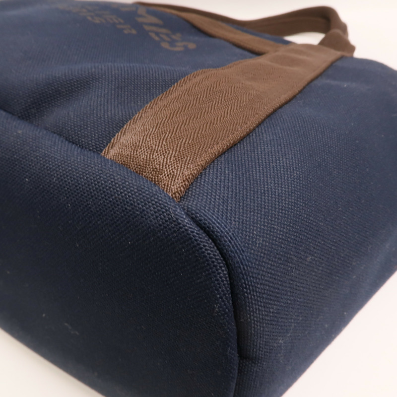 HERMES 【Hermes Fair】帆布Grooming Bag銀扣手挽肩背兩用袋-12