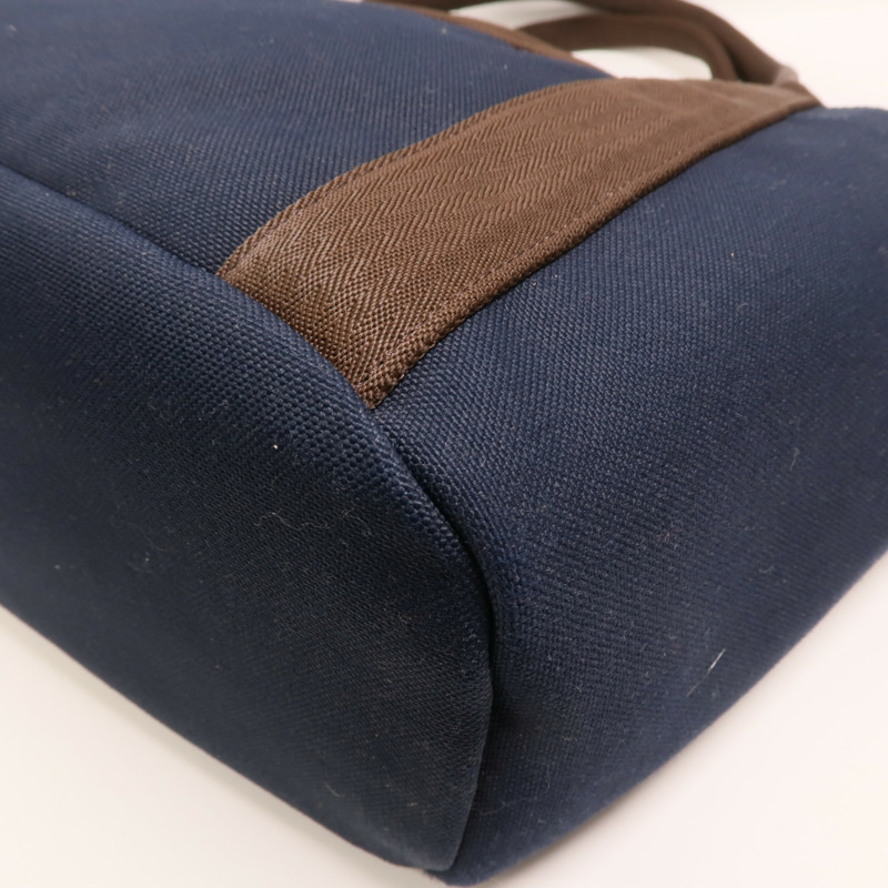 HERMES 【Hermes Fair】帆布Grooming Bag銀扣手挽肩背兩用袋-14