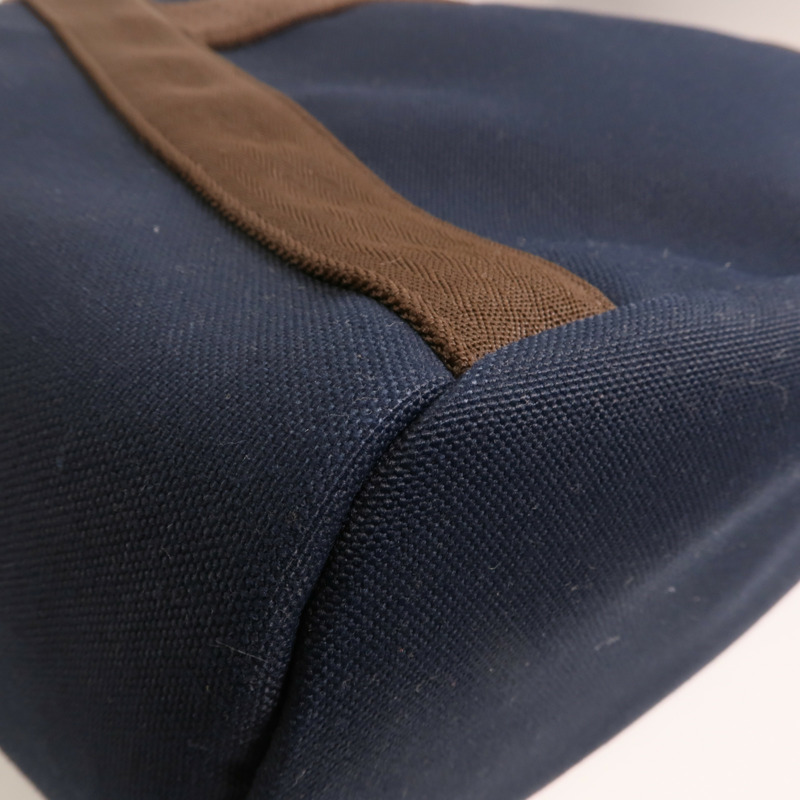 HERMES 【Hermes Fair】帆布Grooming Bag銀扣手挽肩背兩用袋-15