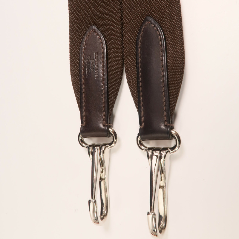 HERMES 【Hermes Fair】帆布Grooming Bag銀扣手挽肩背兩用袋-17