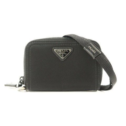 PRADA 尼龍Card Case With Strap銀扣卡片套