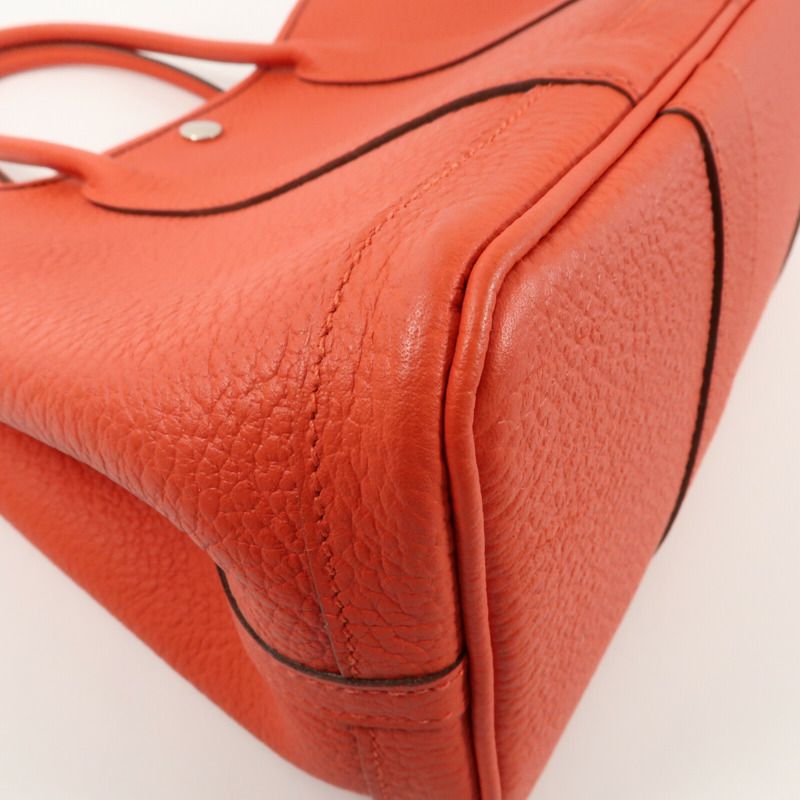 HERMES 【Hermes Fair】Country皮革Garden Party TPM銀扣手挽袋Rouge Casaque-3