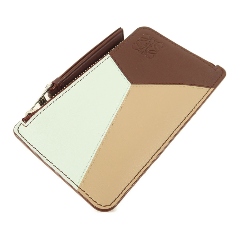 LOEWE 牛皮皮革Puzzle Card Case銀扣卡片套-2