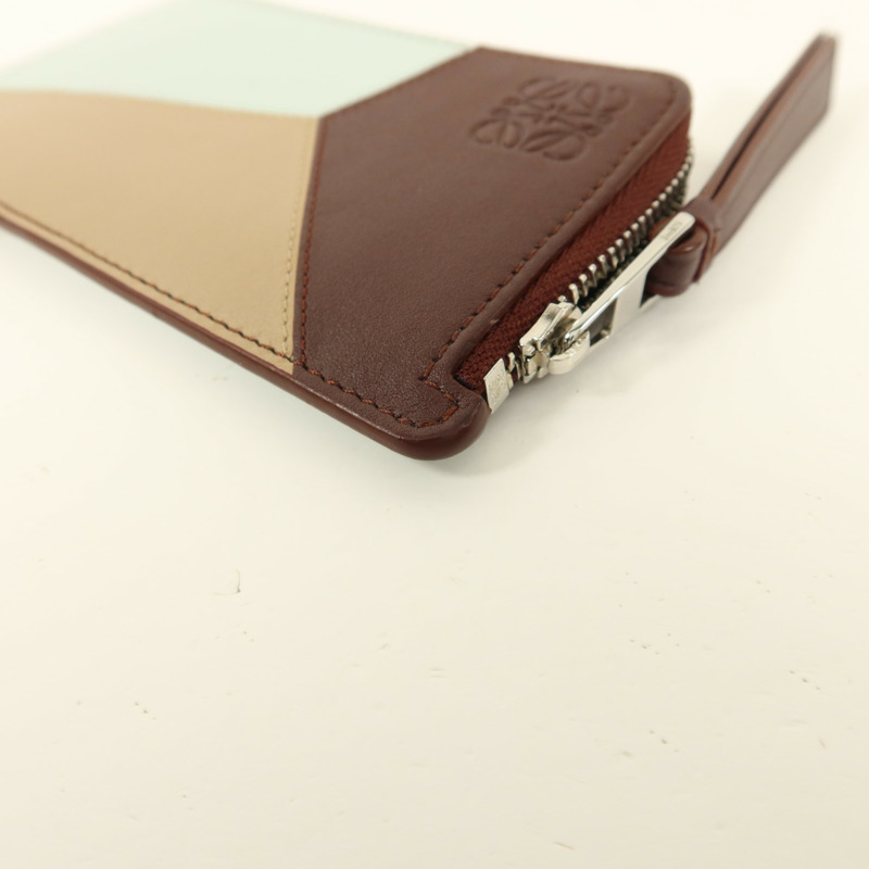 LOEWE 牛皮皮革Puzzle Card Case銀扣卡片套-9