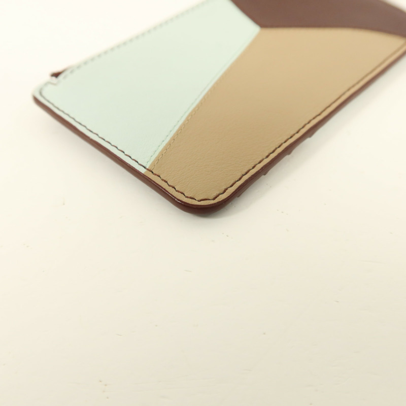 LOEWE 牛皮皮革Puzzle Card Case銀扣卡片套-10