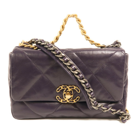 CHANEL 羊皮皮革C19 Small金扣手挽肩背兩用袋