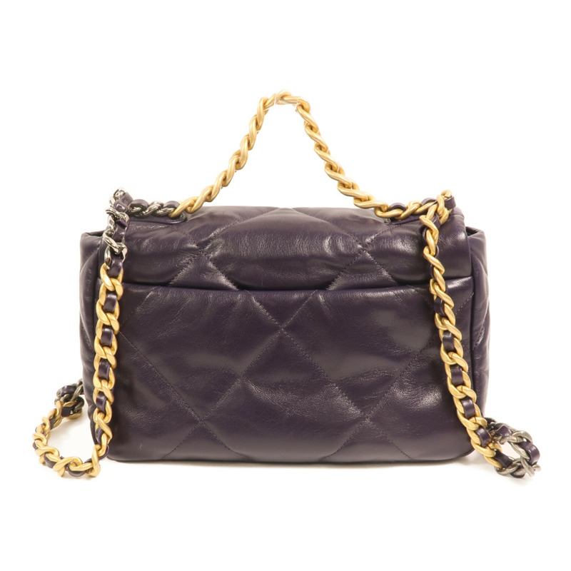 CHANEL 羊皮皮革C19 Small金扣手挽肩背兩用袋-1