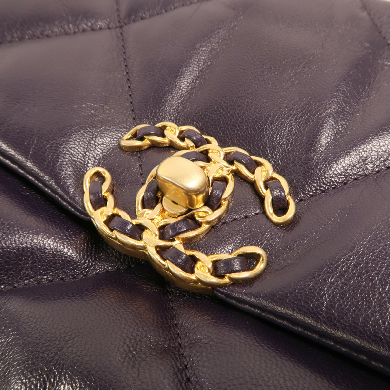 CHANEL 羊皮皮革C19 Small金扣手挽肩背兩用袋-8