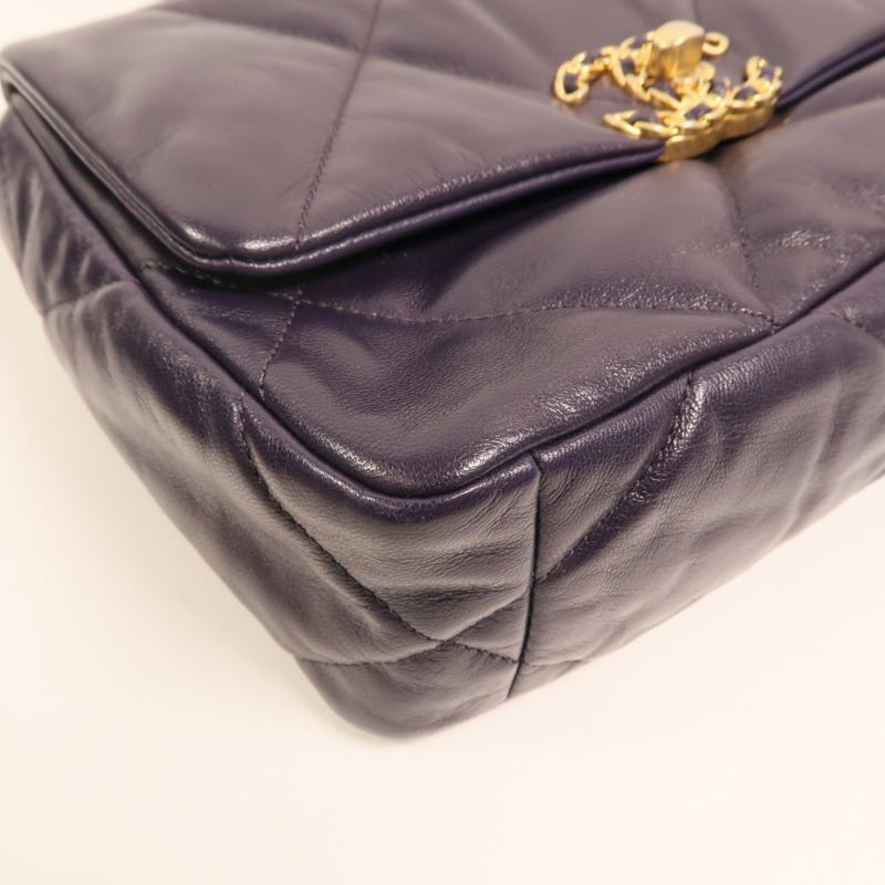 CHANEL 羊皮皮革C19 Small金扣手挽肩背兩用袋-13