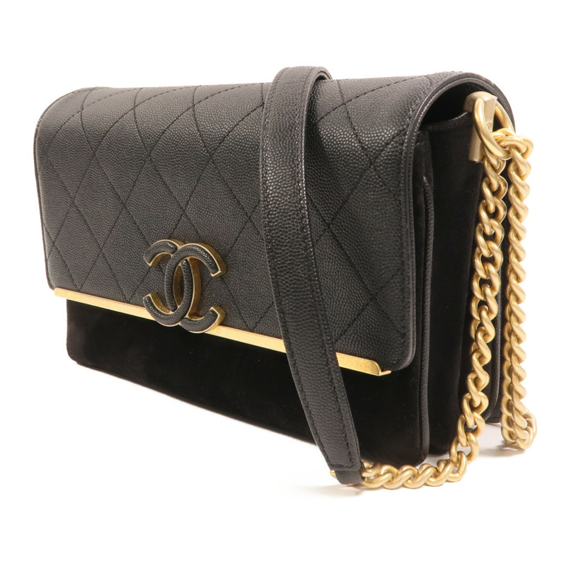 CHANEL 牛皮皮革/麂皮皮革Lady Coco Flap Quilted Bag金扣鏈帶肩背袋-2