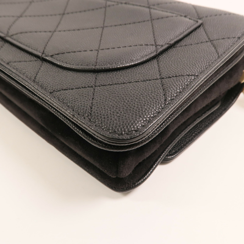 CHANEL 牛皮皮革/麂皮皮革Lady Coco Flap Quilted Bag金扣鏈帶肩背袋-13