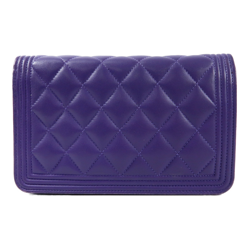 CHANEL 羊皮皮革Boy WOC Wallet On Chain金扣鏈帶肩背袋-1