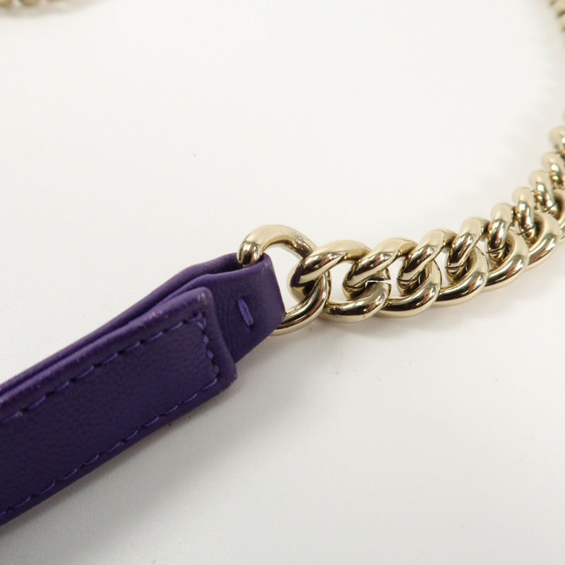 CHANEL 羊皮皮革Boy WOC Wallet On Chain金扣鏈帶肩背袋-6