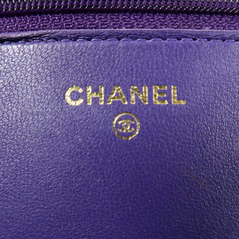 CHANEL 羊皮皮革Boy WOC Wallet On Chain金扣鏈帶肩背袋-7