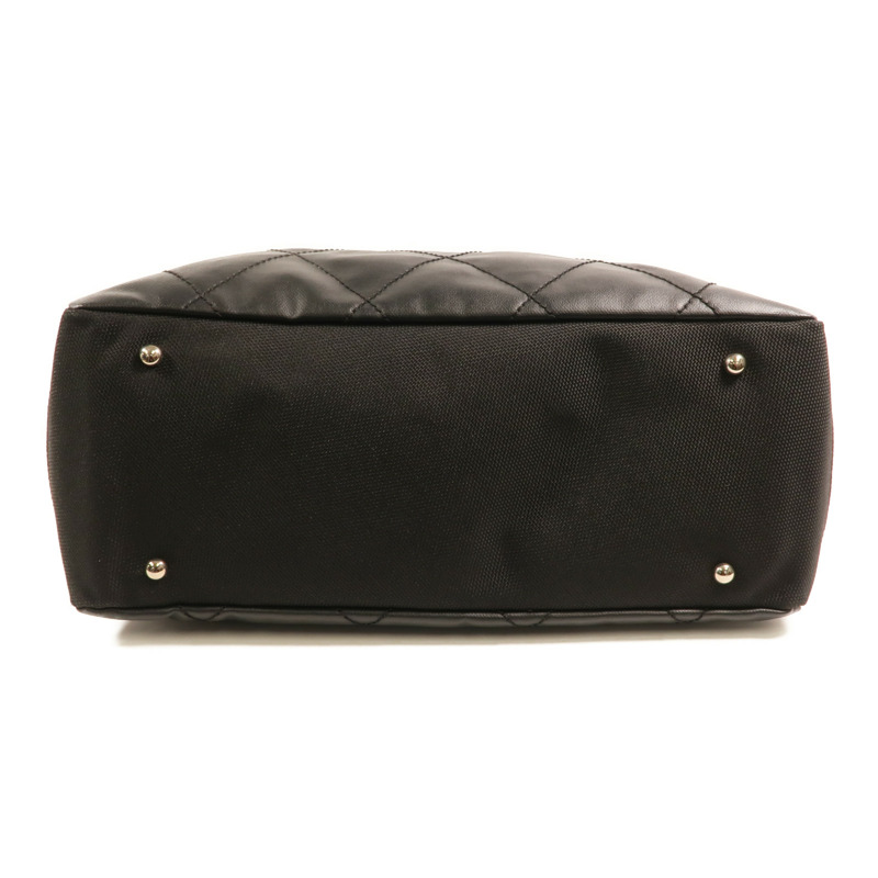 CHANEL 塗層帆布/尼龍Biarritz MM銀扣手挽袋-3