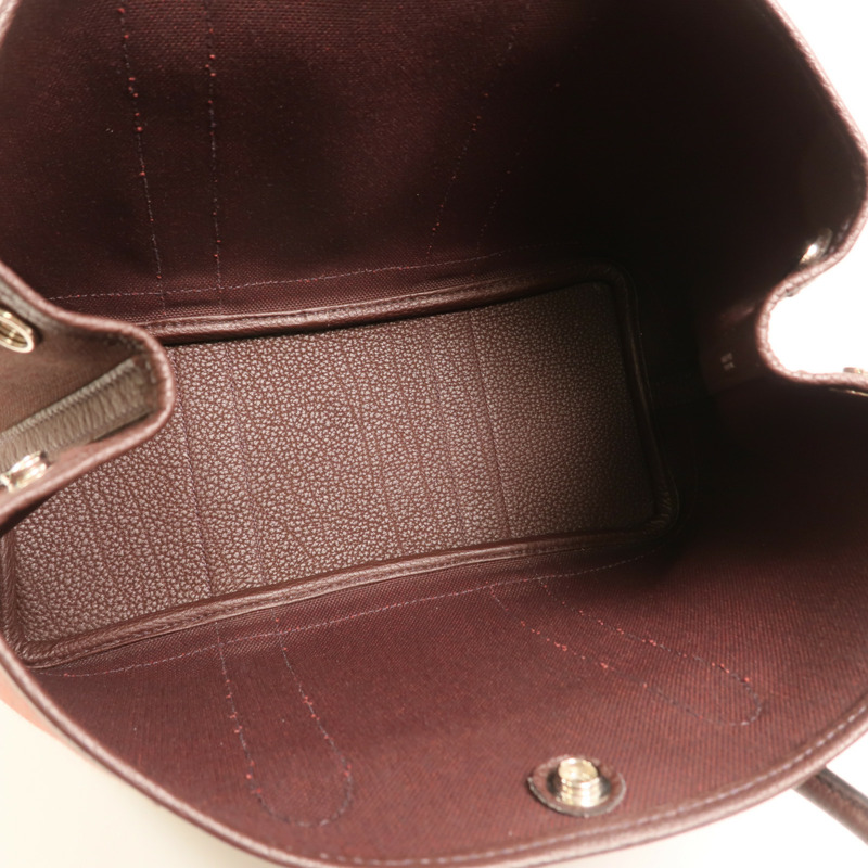 HERMES 【Hermes Fair】帆布Garden Party TPM 銀扣手挽袋Chocolat-4