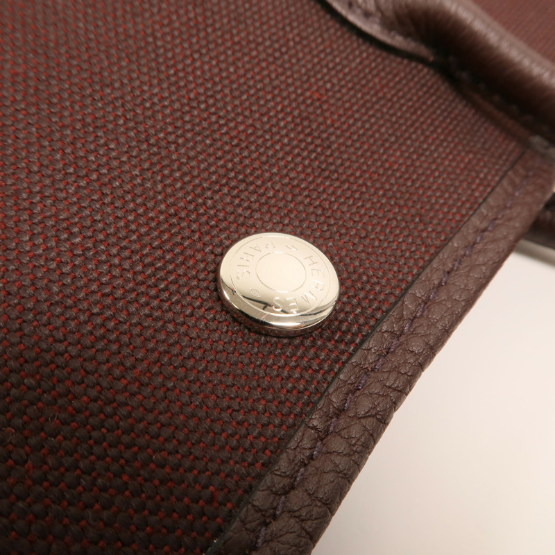 HERMES 【Hermes Fair】帆布Garden Party TPM 銀扣手挽袋Chocolat-9