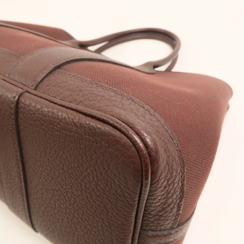 HERMES 【Hermes Fair】帆布Garden Party TPM 銀扣手挽袋Chocolat-10