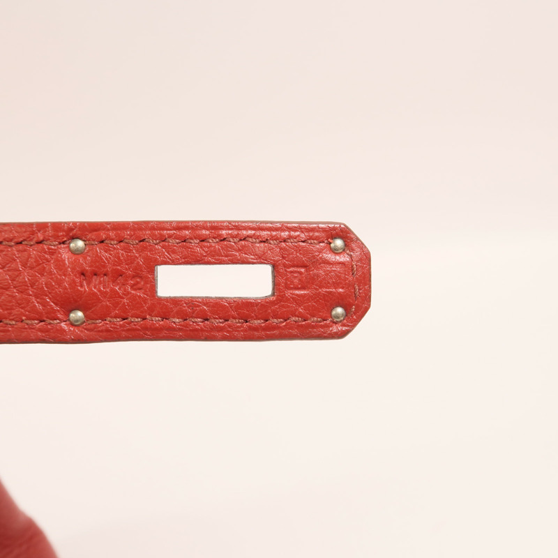 HERMES 【Hermes Fair】Togo皮革Kelly 28銀扣手挽肩背兩用袋Rouge Casaque-6