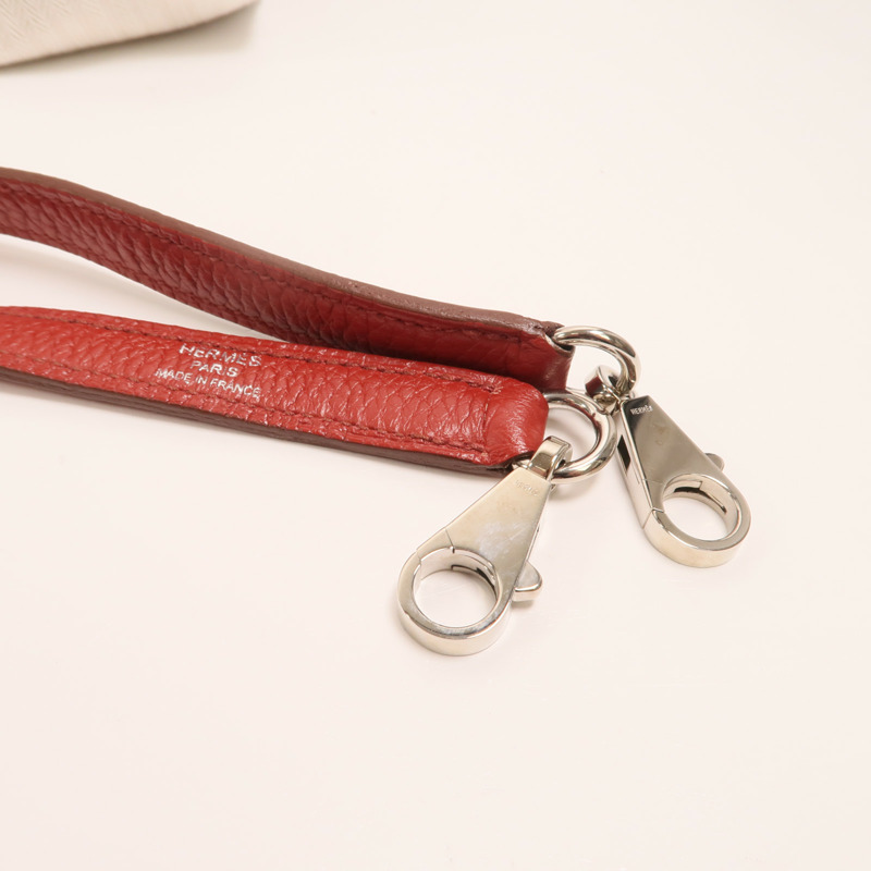HERMES 【Hermes Fair】Togo皮革Kelly 28銀扣手挽肩背兩用袋Rouge Casaque-10