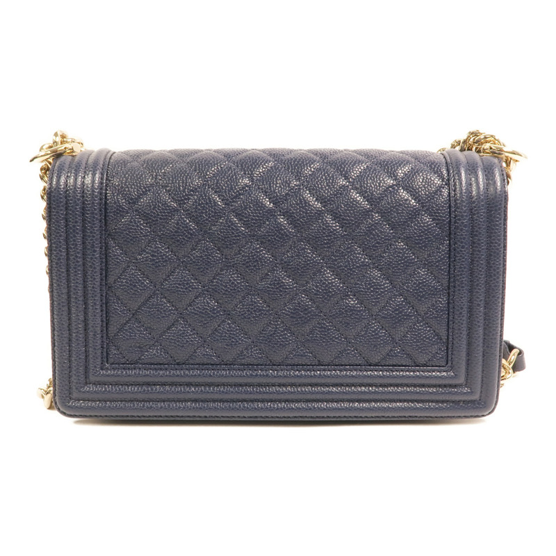 CHANEL 牛皮皮革Boy 25金扣鏈帶肩背袋-1