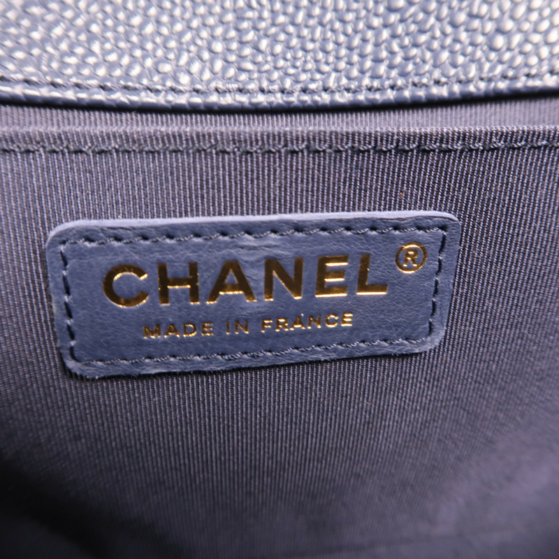 CHANEL 牛皮皮革Boy 25金扣鏈帶肩背袋-5