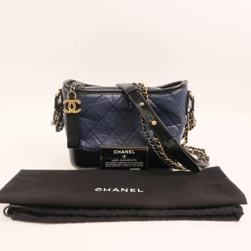 CHANEL 牛皮皮革Gabrielle small鏈帶肩背袋-9