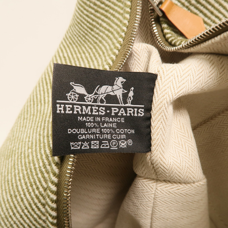 HERMES 【Hermes Fair】帆布Bride a Brac銀扣手挽袋-6