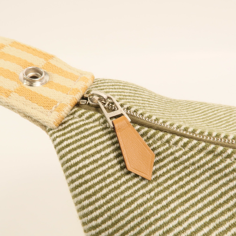 HERMES 【Hermes Fair】帆布Bride a Brac銀扣手挽袋-14