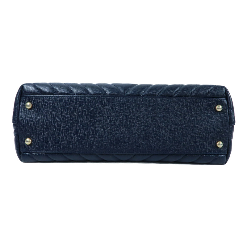 CHANEL 牛皮皮革Coco Handle Small金扣鏈帶手挽肩背兩用袋-3