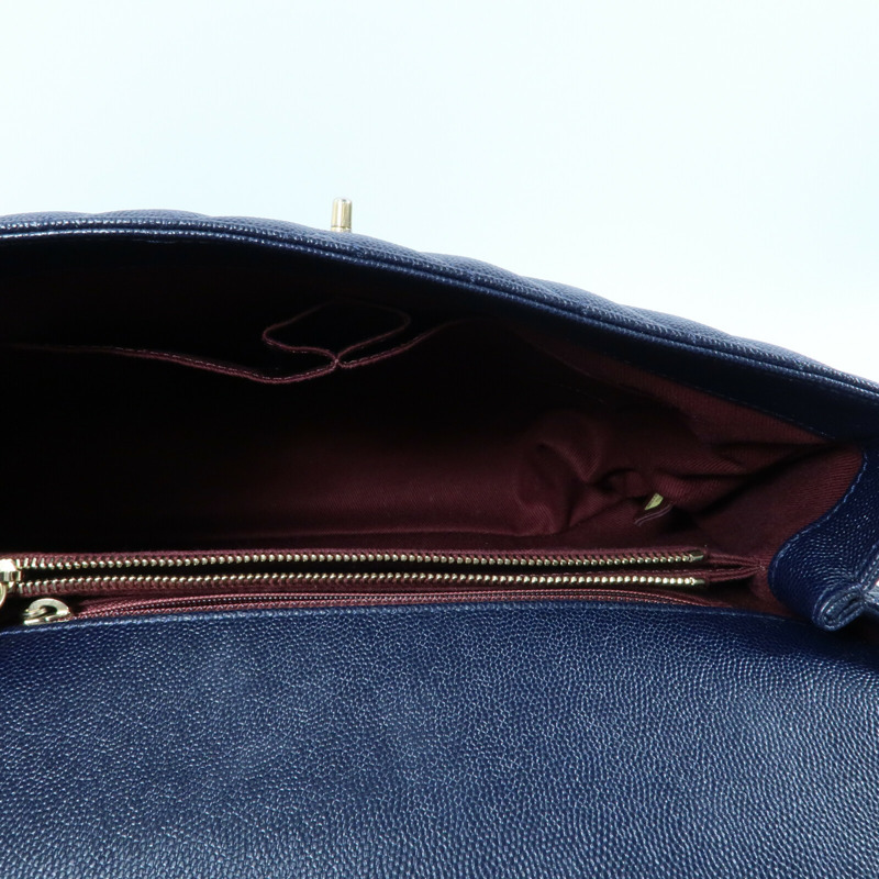 CHANEL 牛皮皮革Coco Handle Small金扣鏈帶手挽肩背兩用袋-12