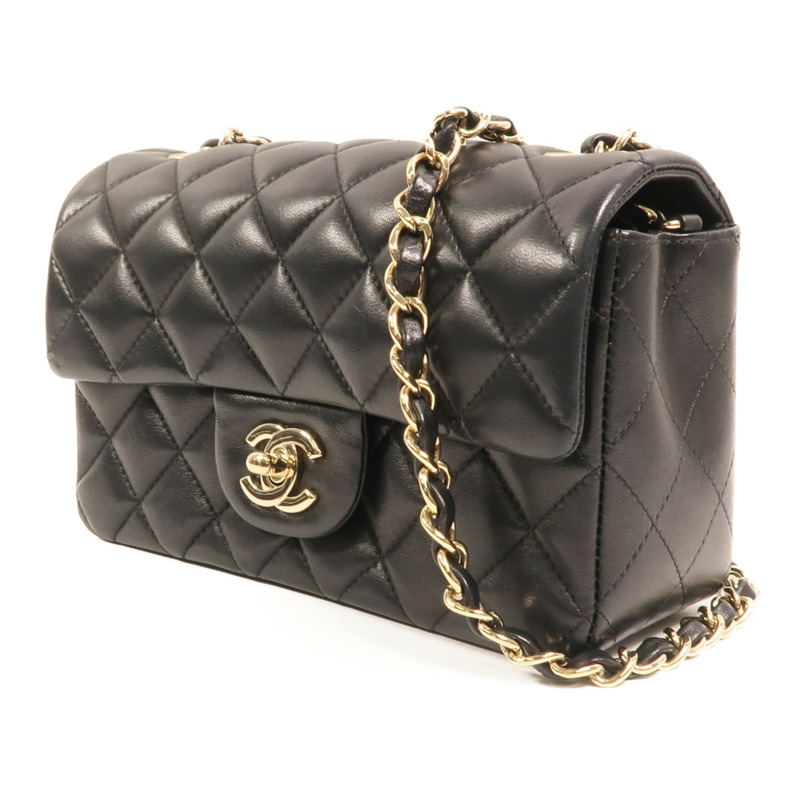 CHANEL 羊皮皮革Classic 20金扣鏈帶肩背袋-2