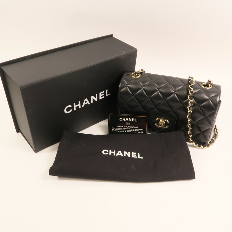 CHANEL 羊皮皮革Classic 20金扣鏈帶肩背袋-9