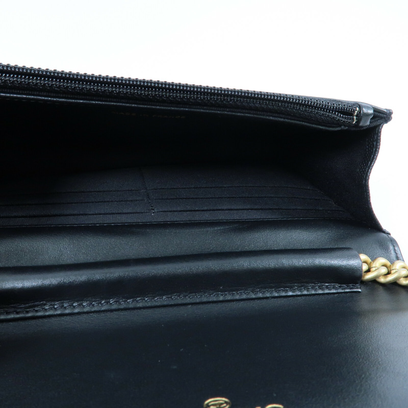 CHANEL 牛皮皮革Boy Wallet On Chain金扣鏈帶肩背袋-11