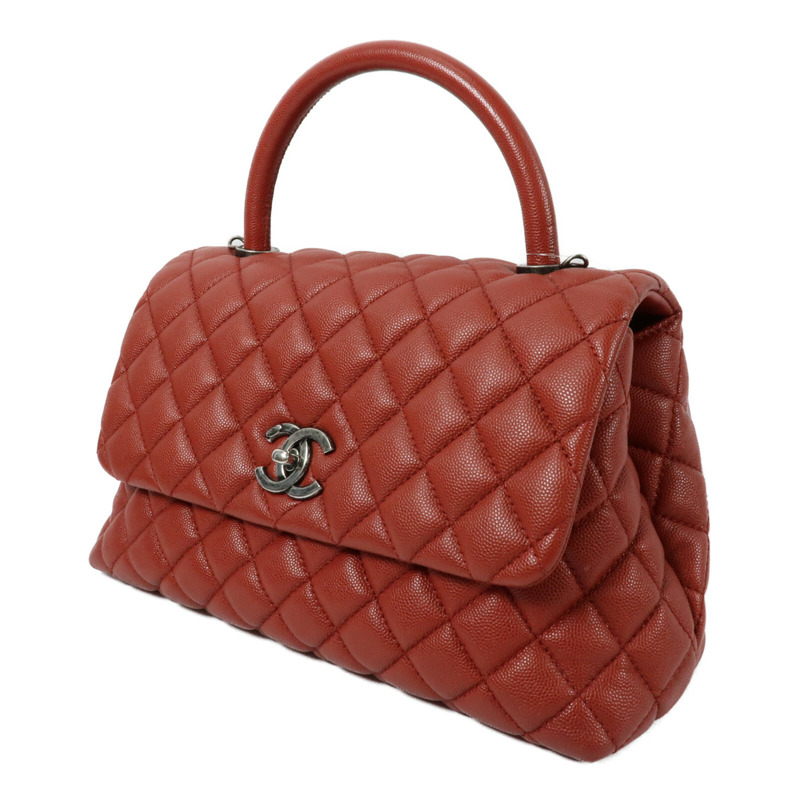 CHANEL 牛皮皮革COCO Handle Meclium鏈帶手挽肩背兩用袋-2