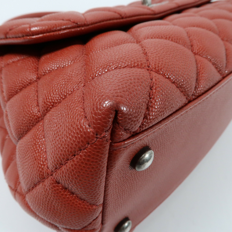 CHANEL 牛皮皮革COCO Handle Meclium鏈帶手挽肩背兩用袋-4