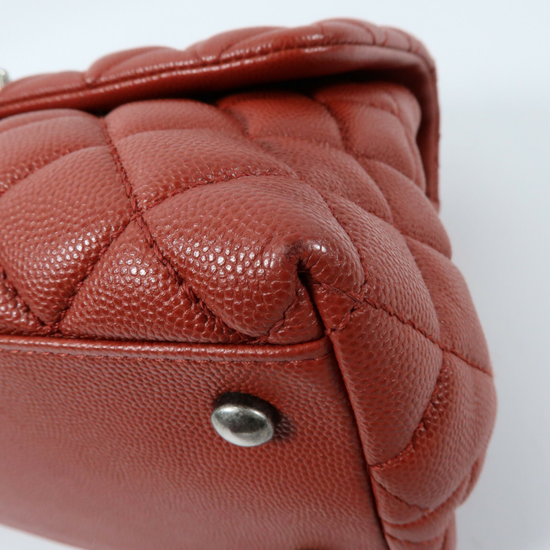 CHANEL 牛皮皮革COCO Handle Meclium鏈帶手挽肩背兩用袋-5