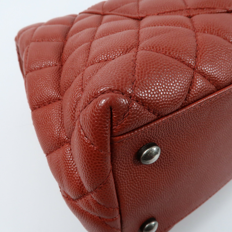 CHANEL 牛皮皮革COCO Handle Meclium鏈帶手挽肩背兩用袋-6