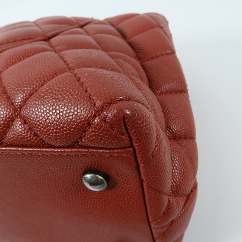 CHANEL 牛皮皮革COCO Handle Meclium鏈帶手挽肩背兩用袋-7