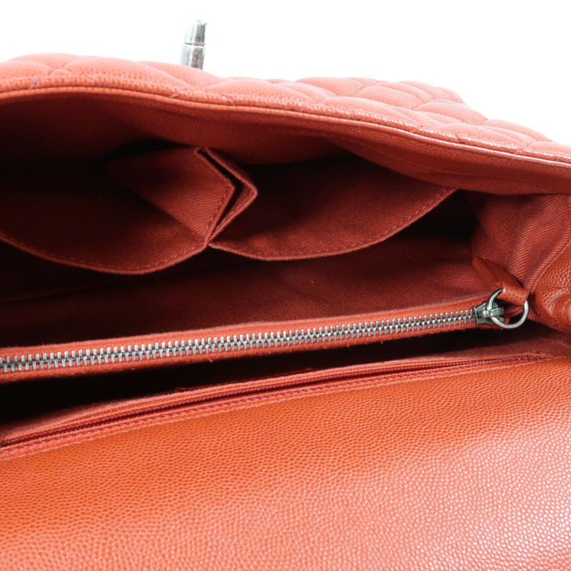 CHANEL 牛皮皮革COCO Handle Meclium鏈帶手挽肩背兩用袋-13