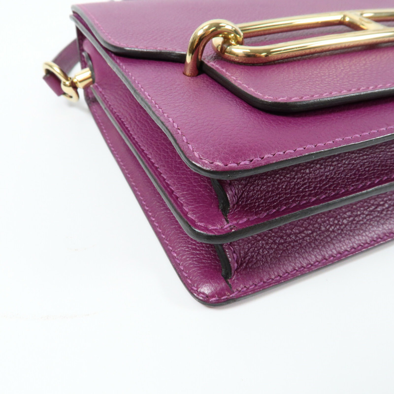 HERMES 【Hermes Fair】Evercolor皮革Mini Roulis金扣肩背袋Anemone-4