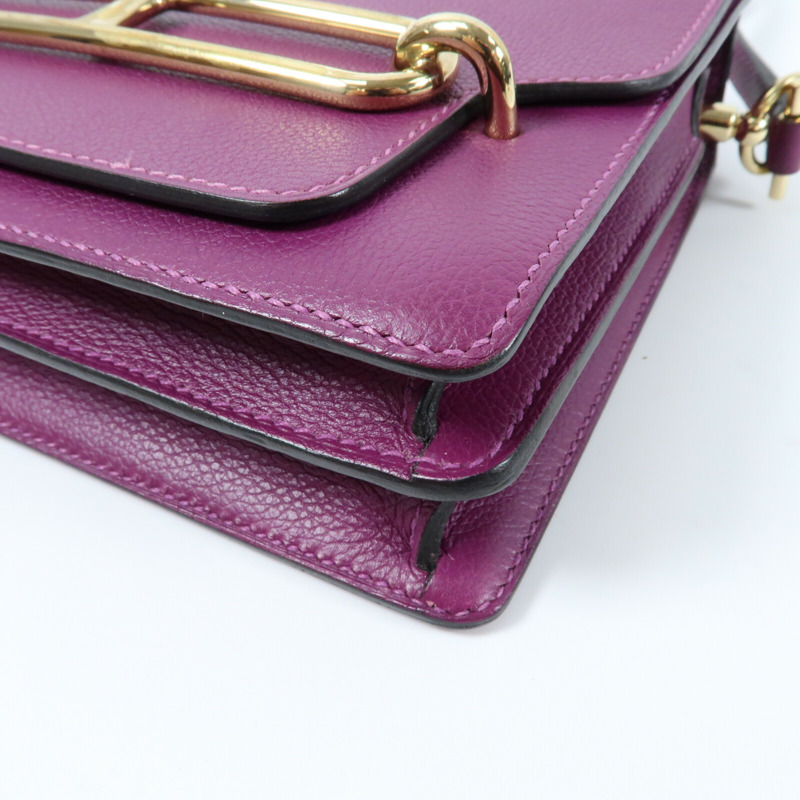 HERMES 【Hermes Fair】Evercolor皮革Mini Roulis金扣肩背袋Anemone-5