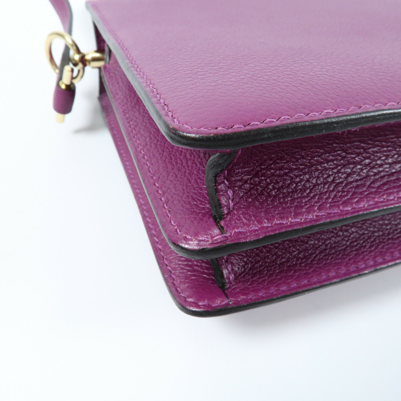 HERMES 【Hermes Fair】Evercolor皮革Mini Roulis金扣肩背袋Anemone-6