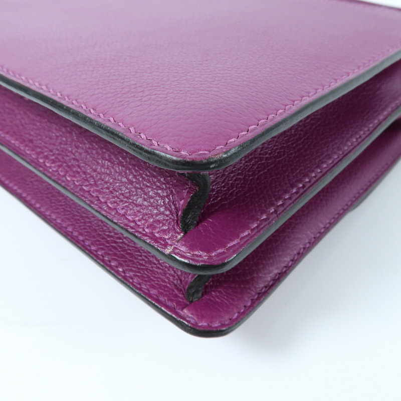 HERMES 【Hermes Fair】Evercolor皮革Mini Roulis金扣肩背袋Anemone-7