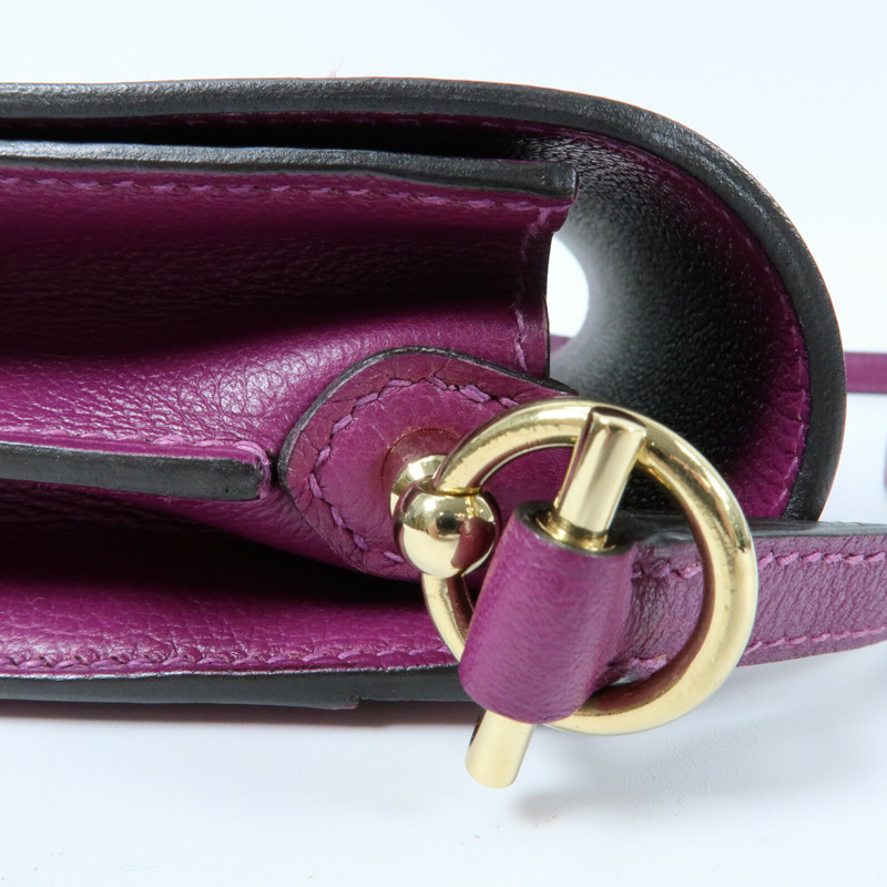 HERMES 【Hermes Fair】Evercolor皮革Mini Roulis金扣肩背袋Anemone-9