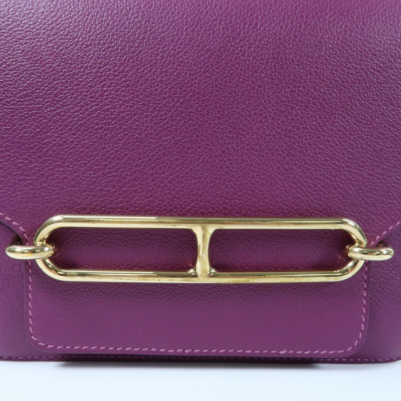 HERMES 【Hermes Fair】Evercolor皮革Mini Roulis金扣肩背袋Anemone-10