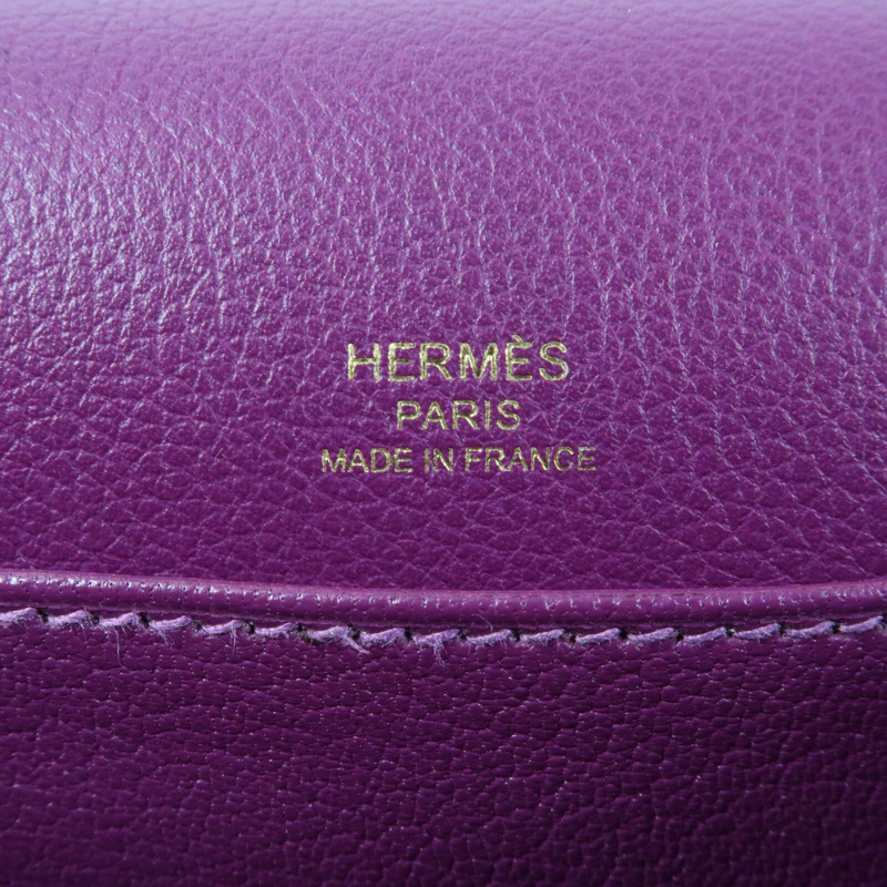 HERMES 【Hermes Fair】Evercolor皮革Mini Roulis金扣肩背袋Anemone-11
