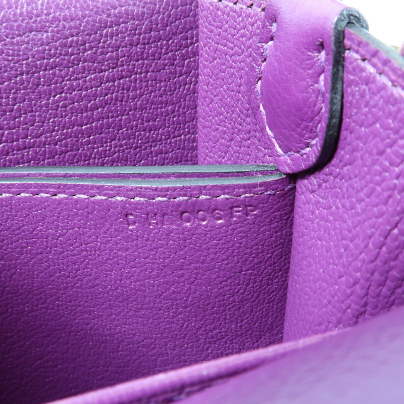 HERMES 【Hermes Fair】Evercolor皮革Mini Roulis金扣肩背袋Anemone-12