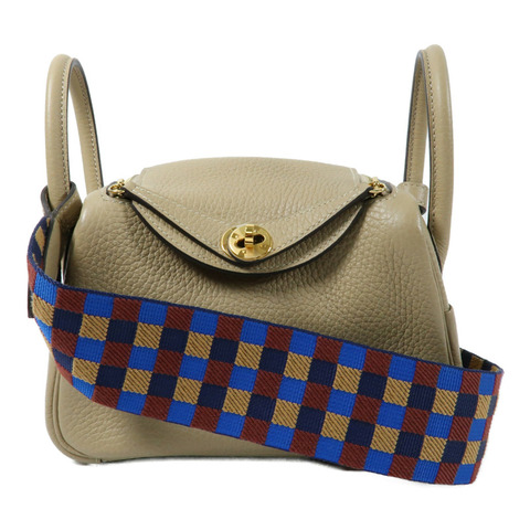 HERMES 【Hermes Fair】Clemence皮革Mini Lindy金扣手挽肩背兩用袋Trench
